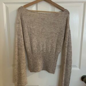 Reformation Soren Alpaca Sweater Cozy Beige Women's Sweater
